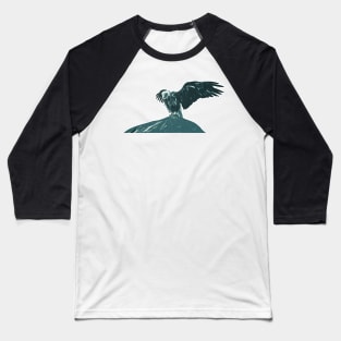 Bald Eagle Spreading Wings Aged Illustration Baseball T-Shirt